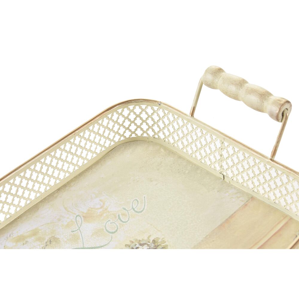 Sett med brett DKD Home Decor Metall (40 x 21 x 8 cm)