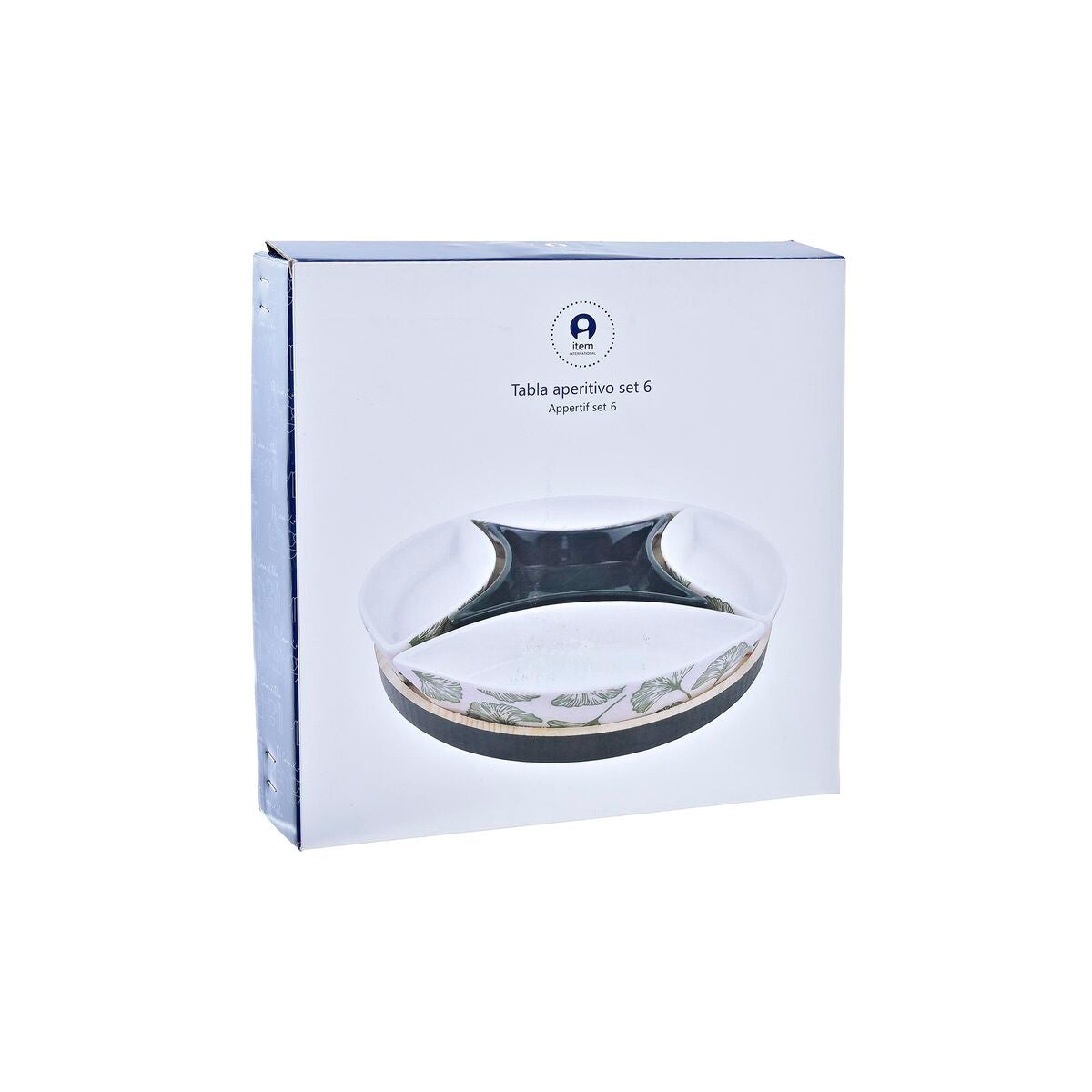 Forrettsett DKD Home Decor Tre Ark Grønn Steintøy (22 x 22 x 1 cm) (6 Deler)