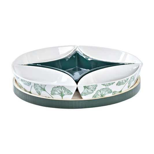 Forrettsett DKD Home Decor Tre Ark Grønn Steintøy (22 x 22 x 1 cm) (6 Deler)