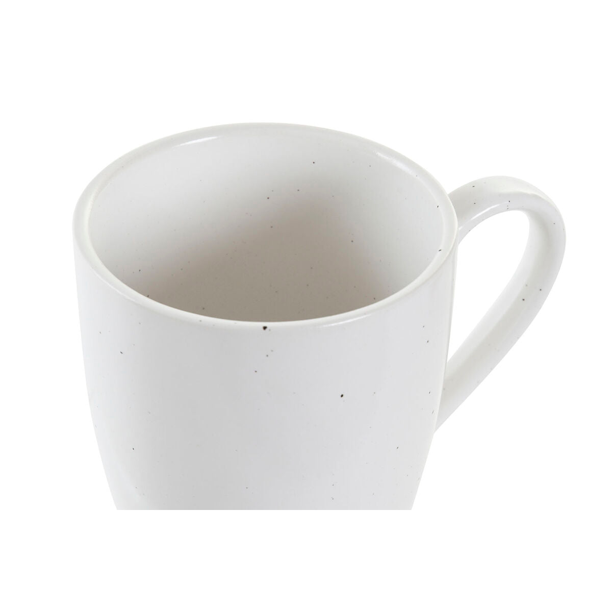 4 Delers krussett DKD Home Decor Naturell Gummitre Hvit Steintøy (300 ml)