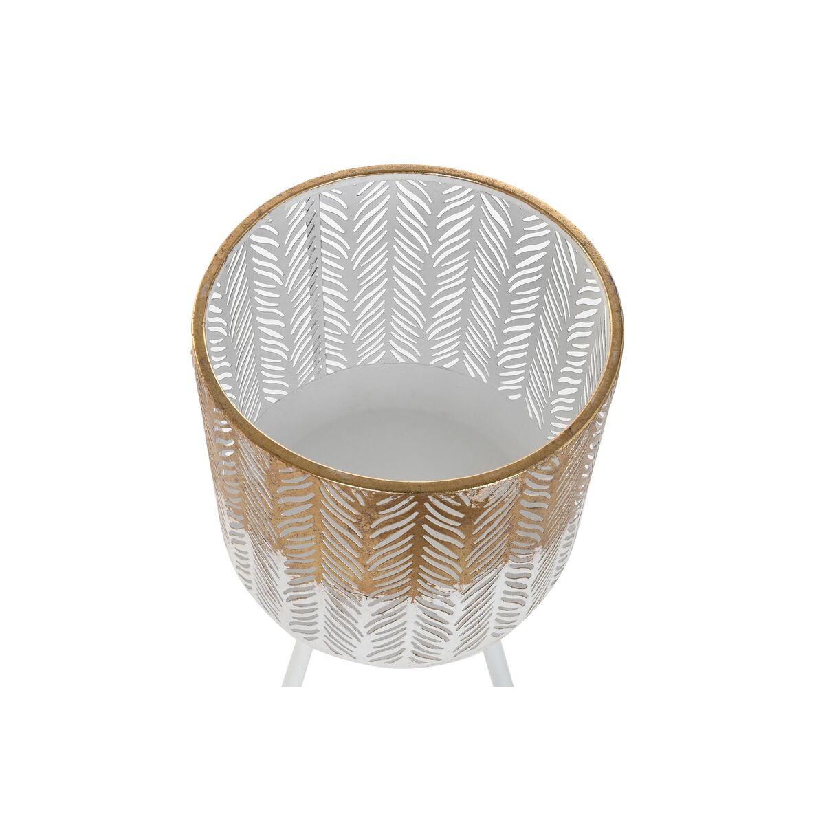 Planter DKD Home Decor Gyllen Metall Hvit Moderne (39 x 39 x 88 cm)