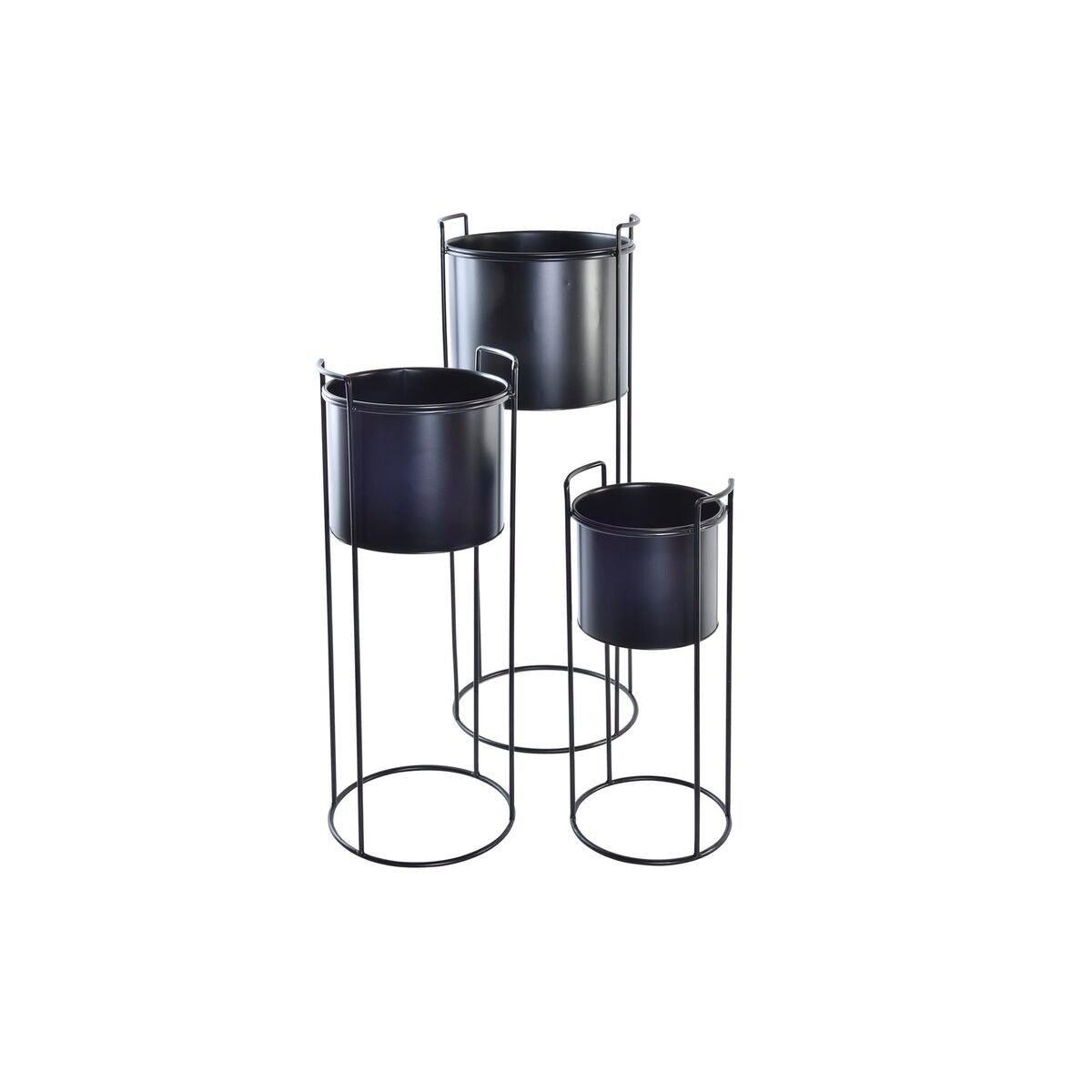 Grytesett DKD Home Decor Svart Metall Moderne (30 x 30 x 80 cm)