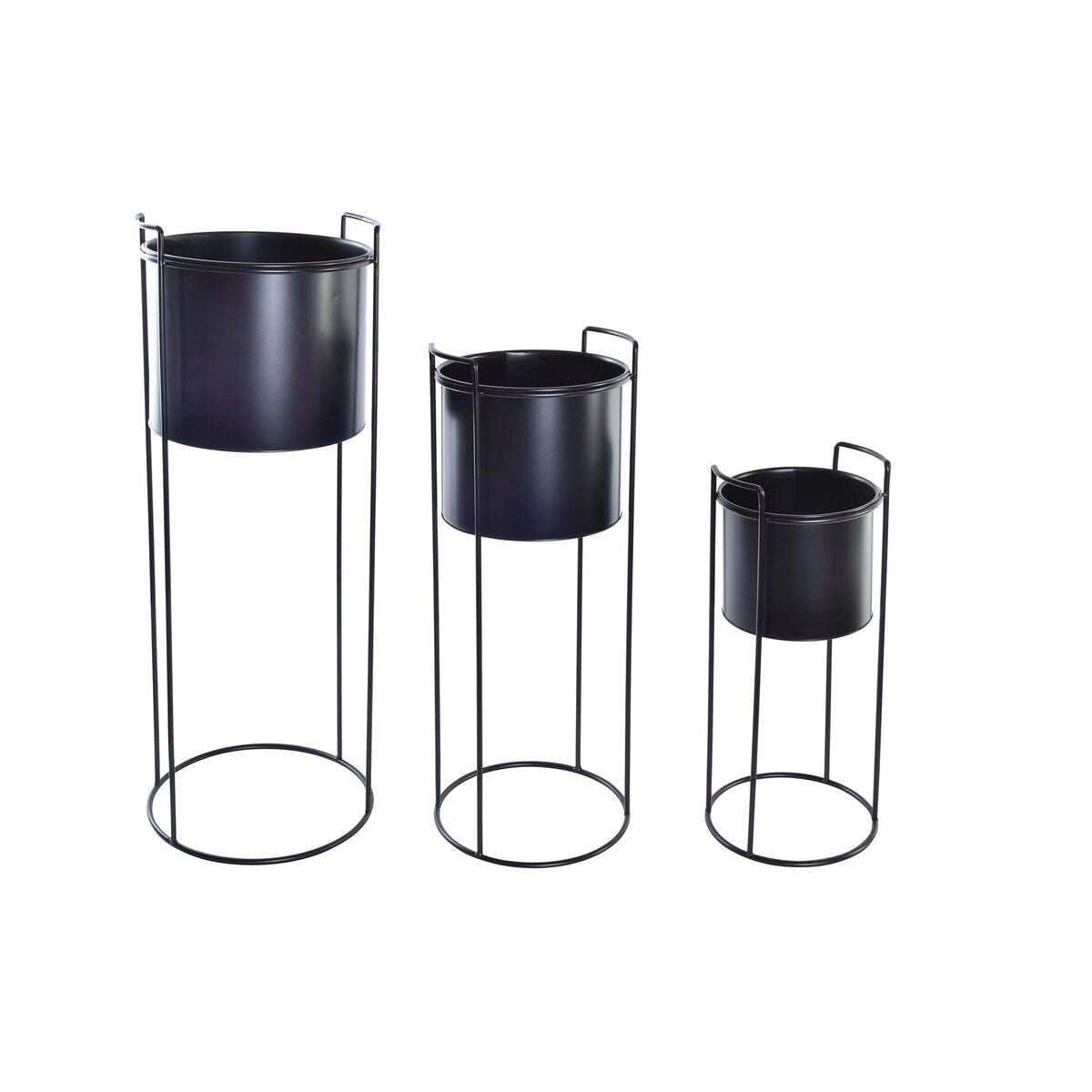 Grytesett DKD Home Decor Svart Metall Moderne (30 x 30 x 80 cm)