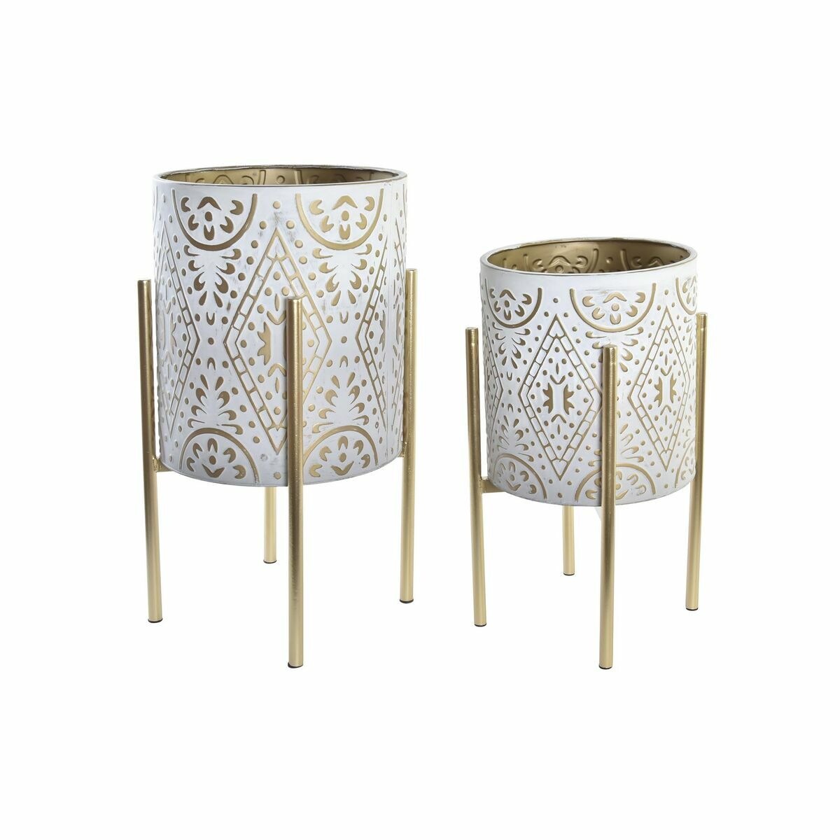 Grytesett  DKD Home Decor Gyllen Metall Hvit Araber (35 x 35 x 58 cm)