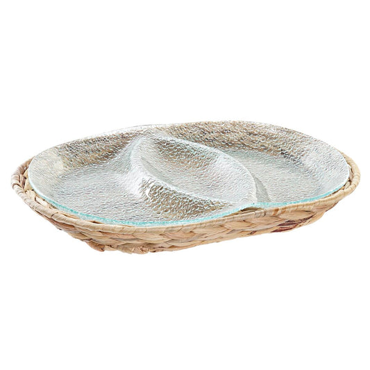 Snacksbrett DKD Home Decor Krystall Naturell Gjennomsiktig Fiber (38 x 25 x 4 cm)