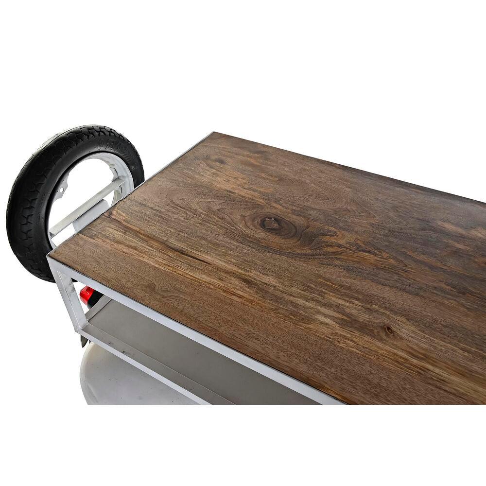 Flaskestativ DKD Home Decor 195 x 70 x 106 cm Brun Hvit Jern Treverk av mangotre