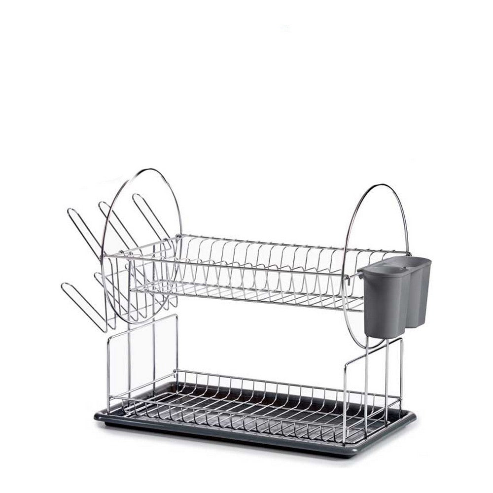 Dreneringsstativ for kjøkkenvask Grå Metall polypropylen (23,5 x 33 x 50 cm)