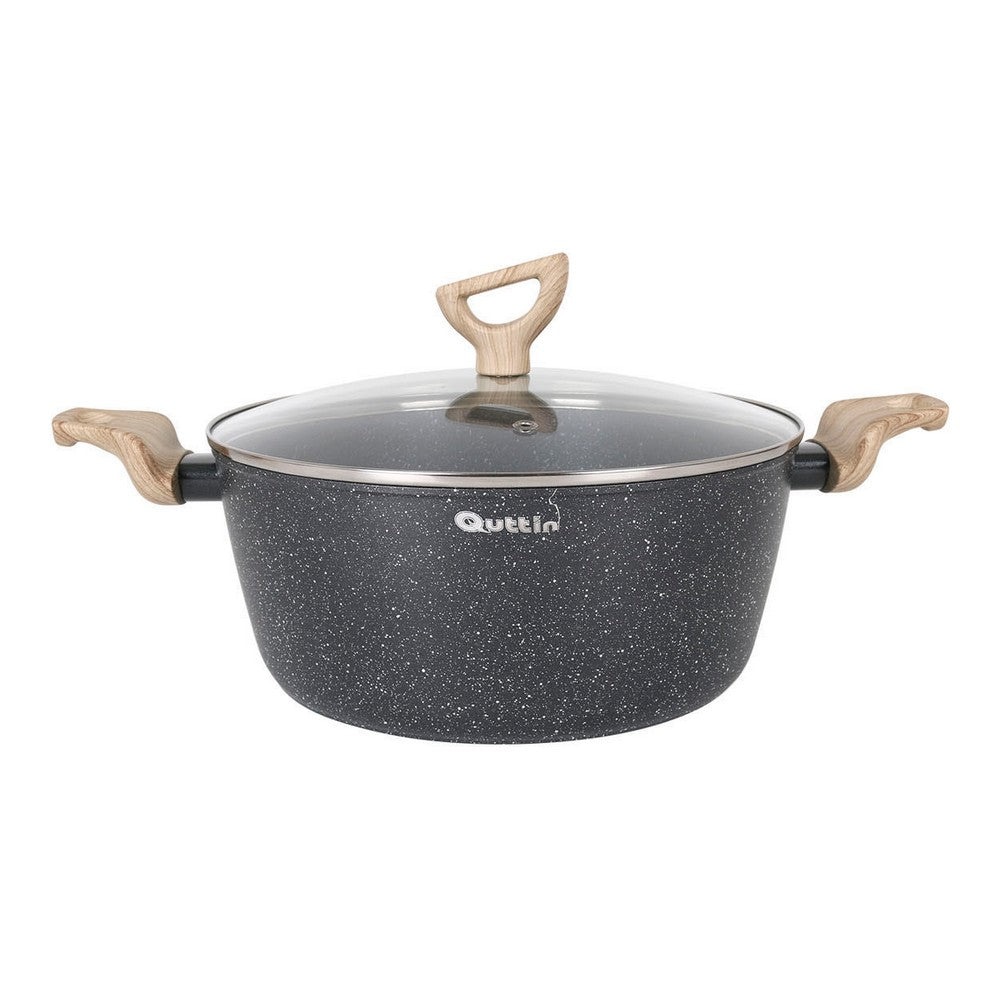 Gryte med glasslokk Quttin Nature Herdet aluminium (Ø 28 cm)