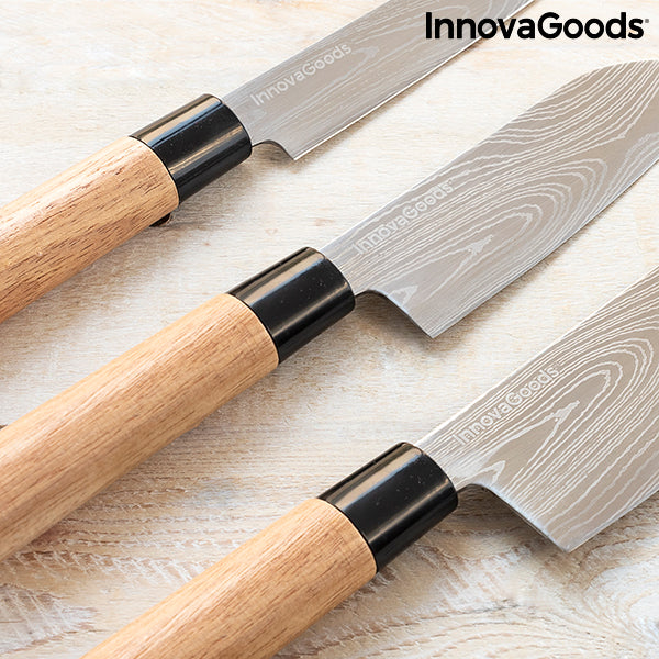 Sett med japanske kniver med profesjonell bæreveske Damas·Q InnovaGoods