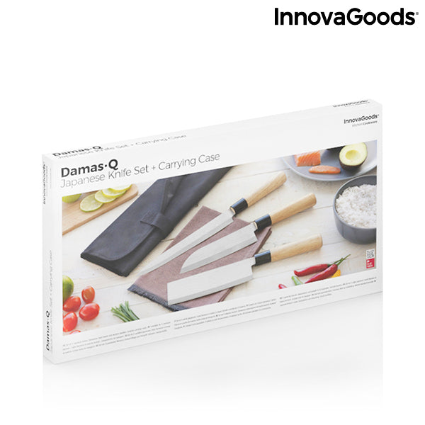 Sett med japanske kniver med profesjonell bæreveske Damas·Q InnovaGoods