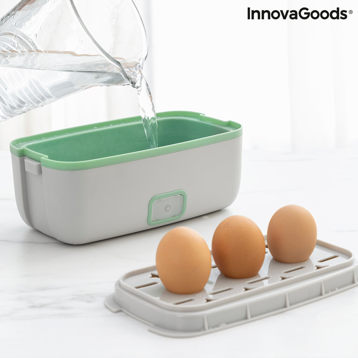 3-i-1 lunsjboks med elektrisk damper med oppskrifter Beneam InnovaGoods