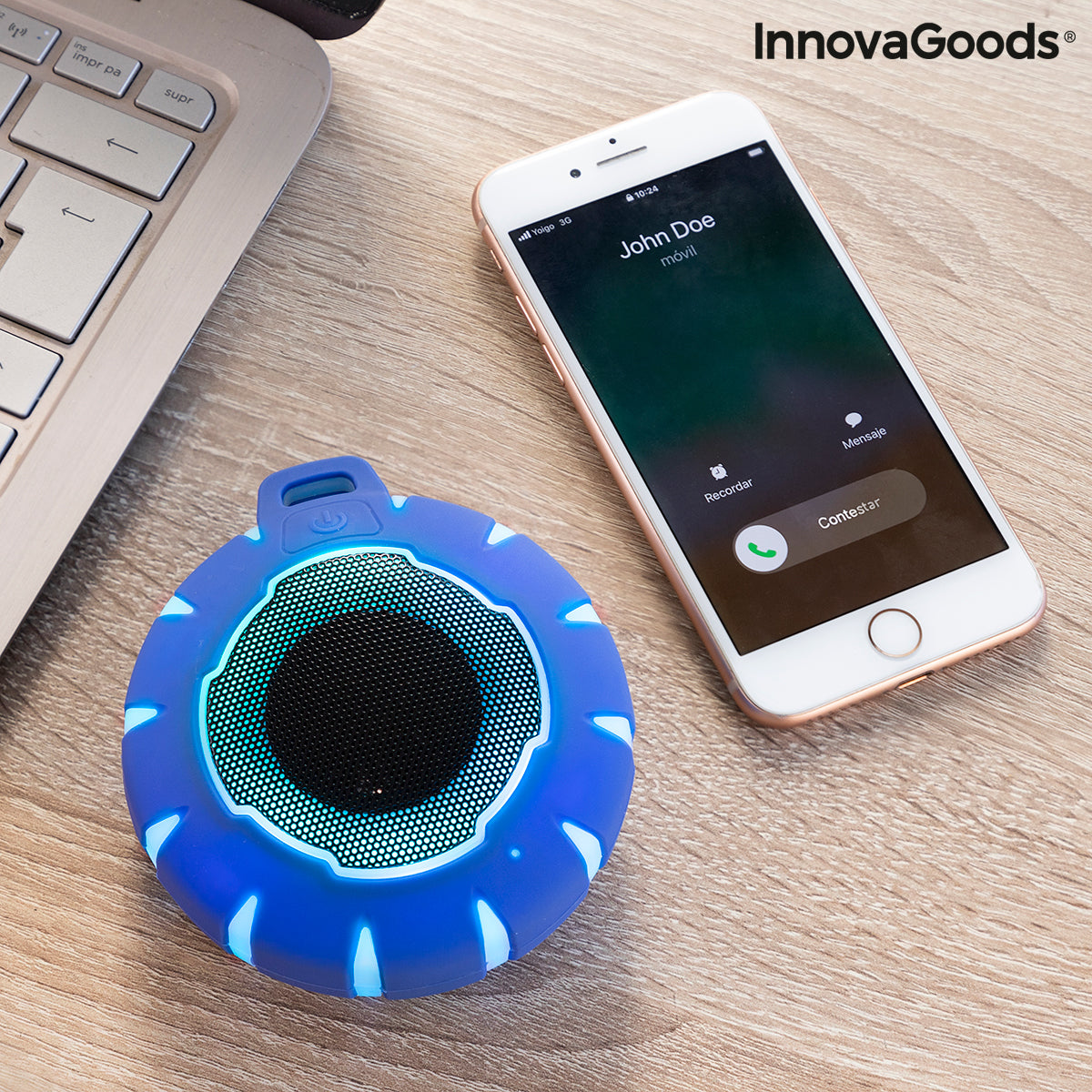 Flytende trådløs høyttaler med LED Floaker InnovaGoods