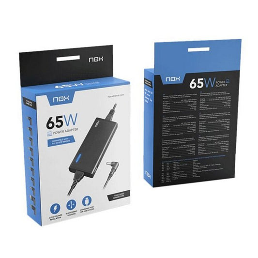 Lader til Bærbar Datamaskin NOX NXPWR 10 Kontakter Svart