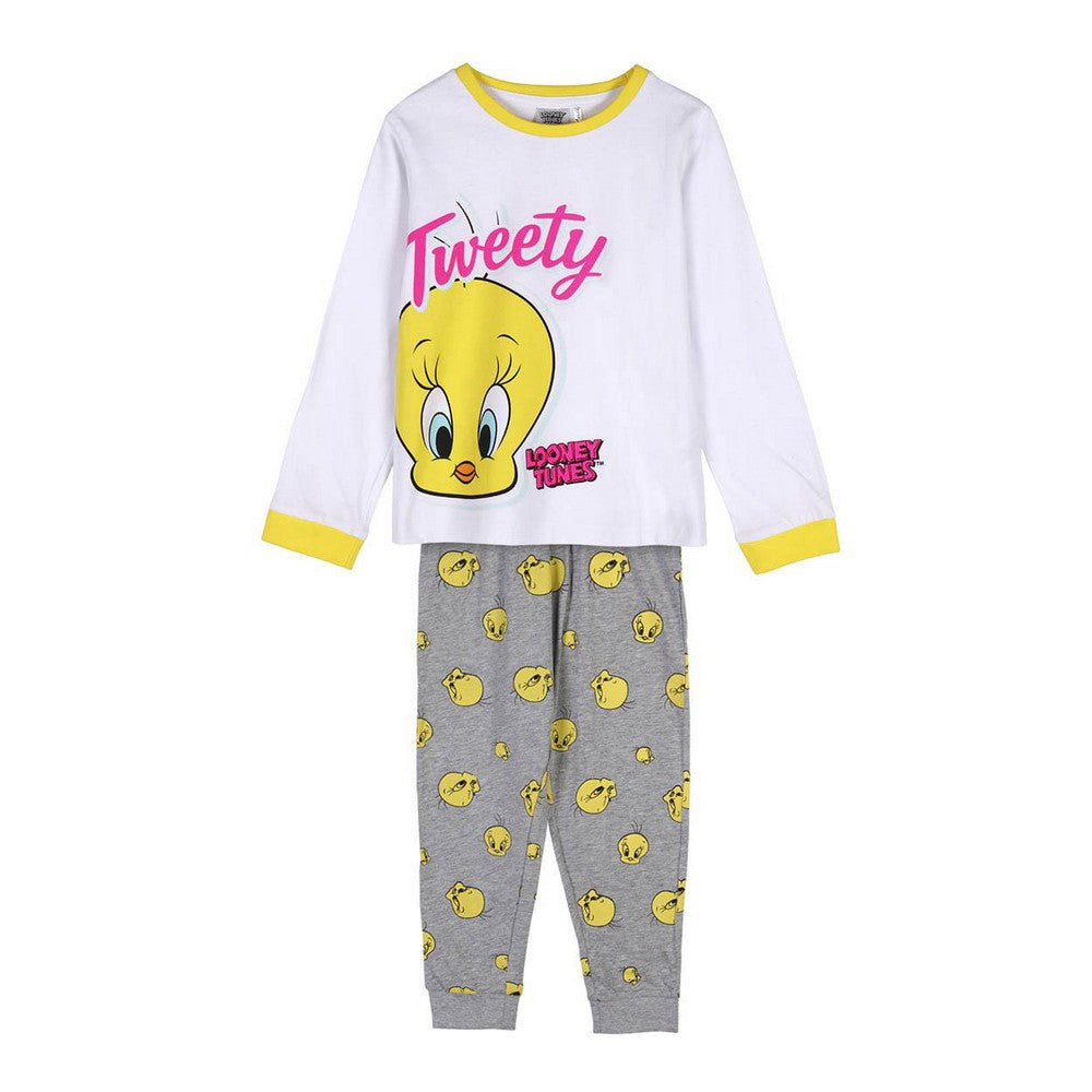Nattdress Barne Looney Tunes Hvit