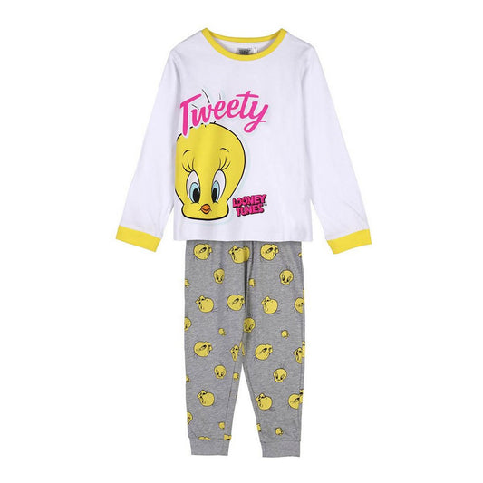 Nattdress Barne Looney Tunes Hvit