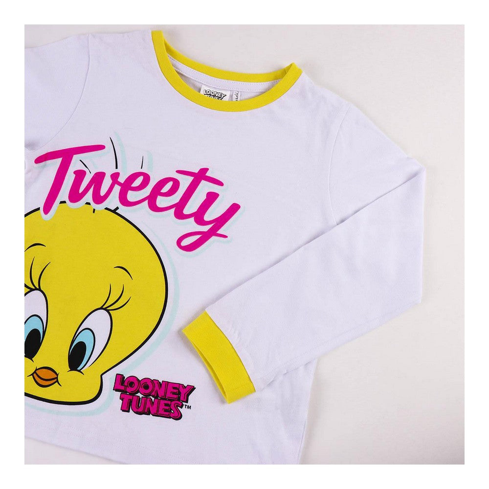 Nattdress Barne Looney Tunes Hvit