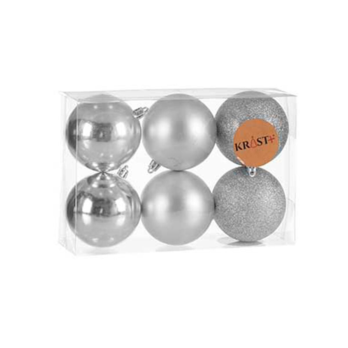 Sett med juletrekuler Sølv Plast 8 x 9 x 8 cm (24 enheter)