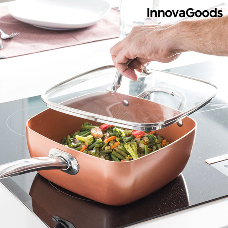 Copper 5-i-1 Flerbruks Keramikkpannesett Coppans InnovaGoods 4 Deler