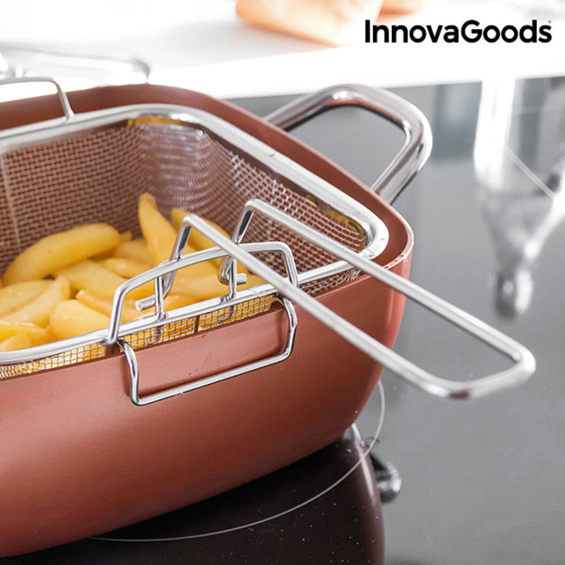 Copper 5-i-1 Flerbruks Keramikkpannesett Coppans InnovaGoods 4 Deler