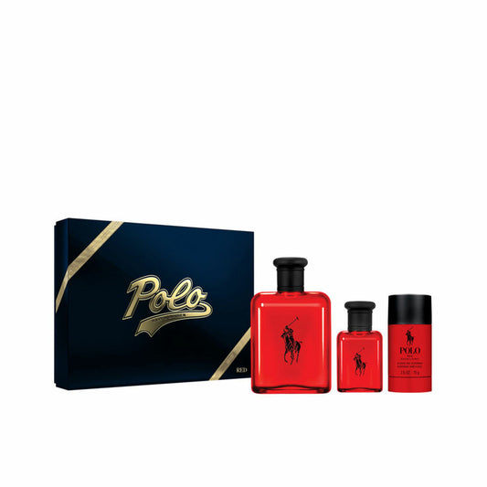 Sett herre parfyme Ralph Lauren Polo Red 3 Deler