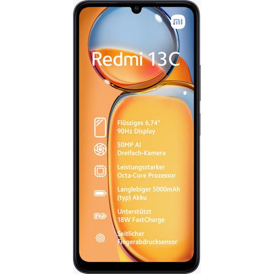 Smarttelefoner Xiaomi Redmi 13C 6,74" 4 GB RAM 6,7" Octa Core ARM Cortex-A55 MediaTek Helio G85 128 GB Svart