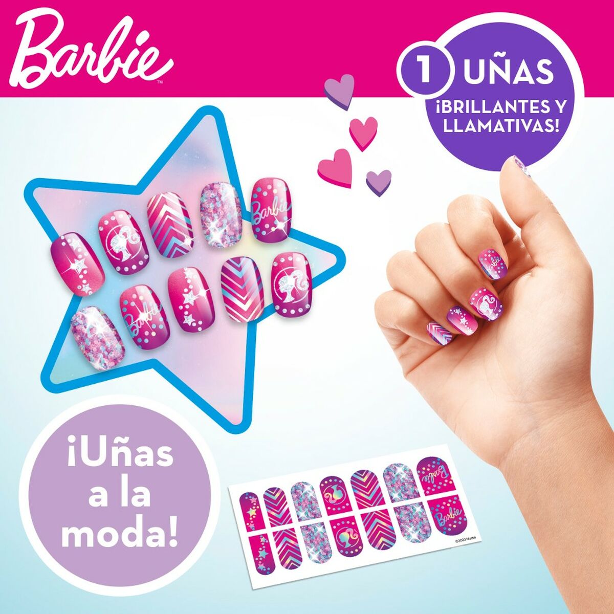 Skjønnhetssett Barbie Sparkling 2 x 13 x 2 cm 3-i-1