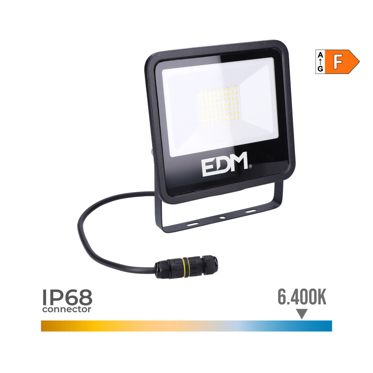 LED spotlight EDM Svart 50 W F 4000 Lm (6400 K)