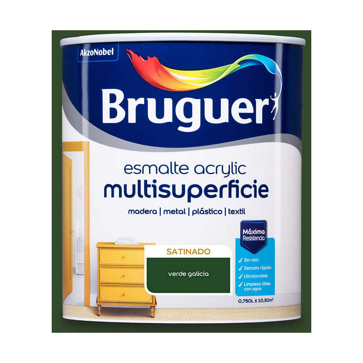 Akrylpolering Bruguer 5057506 Galicia Green 750 ml Satinfinish