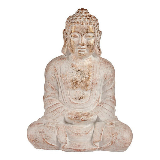 Dekorativ hagefigur Buddha Hvit/Gull Polyresin (25 x 57 x 42,5 cm)