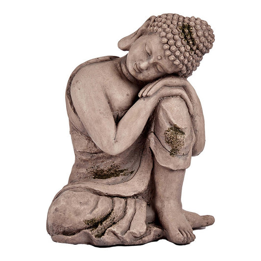 Dekorativ hagefigur Buddha Grå Polyresin (28,5 x 43,5 x 37 cm)