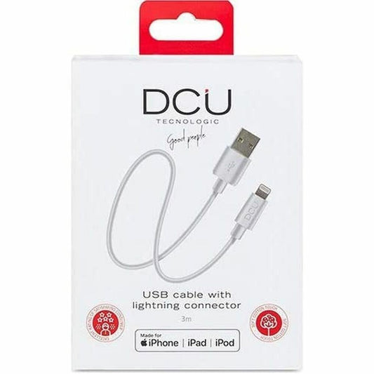 USB-Kabel for iPad/iPhone DCU 4R60057 Hvit 3 m