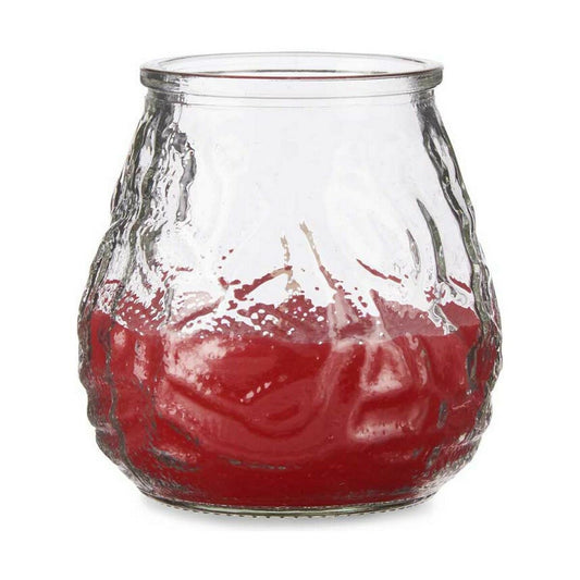 Stearinlys Geranium Rød Gjennomsiktig Glass Parafin 6 enheter (9 x 9,5 x 9 cm)