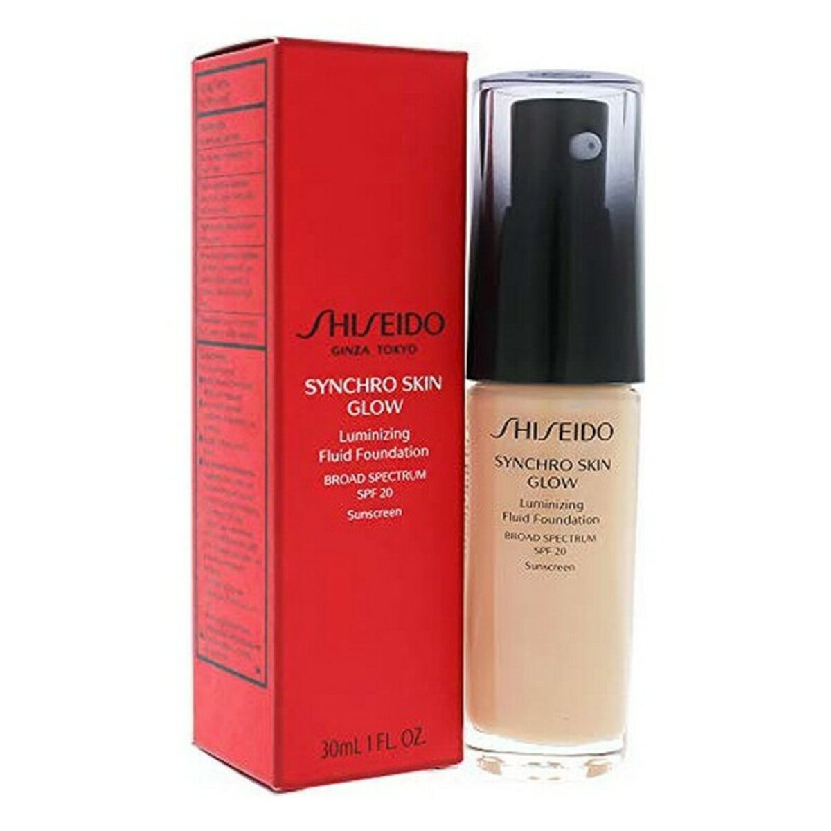 Flytende Sminke-base Skin Glow Shiseido SPF20 (30 ml)