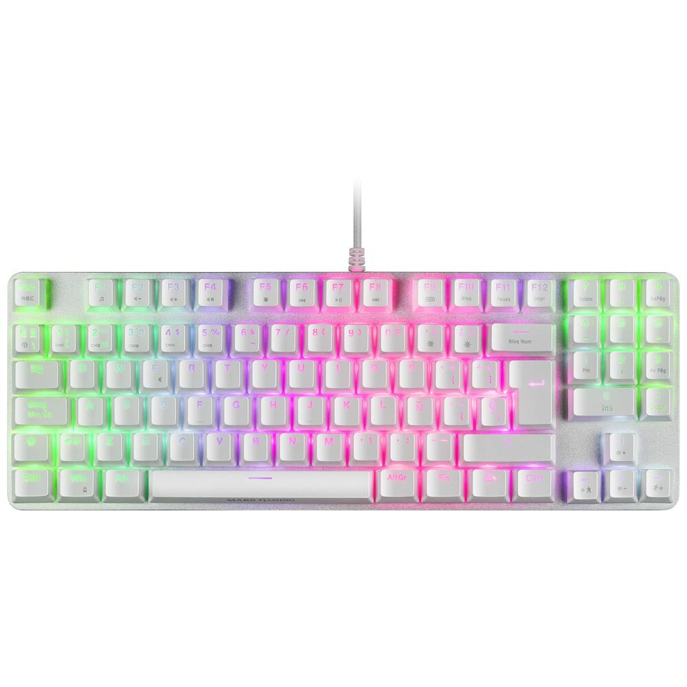 Tastatur Mars Gaming MKREVOPROWRES Hvit LED RGB