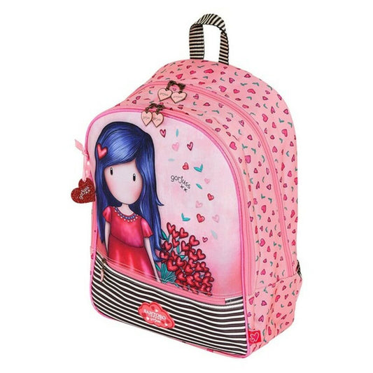 Skolebag Gorjuss Love Grows Rosa (32 x 45 x 13.5 cm)