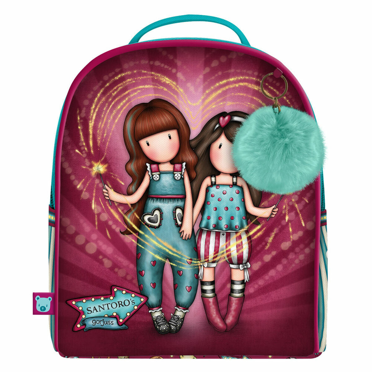 Skolebag Gorjuss Fireworks Mini Rødbrun (20 x 22 x 10 cm)