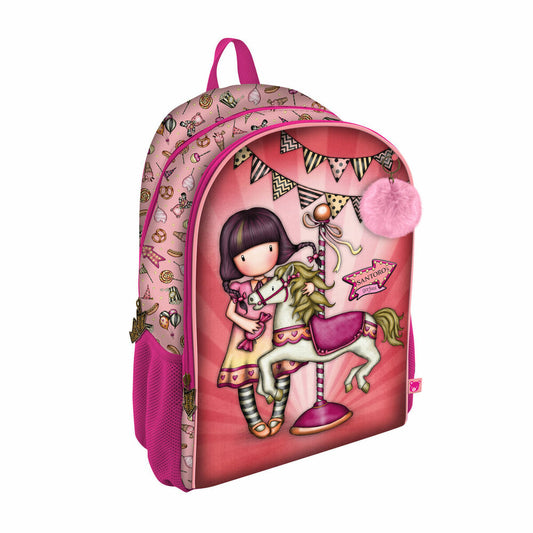 Skolebag Gorjuss Carousel Laksefarget (31.5 x 40 x 22.5 cm)