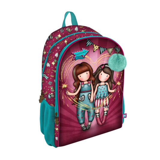 Skolebag Gorjuss Fireworks Rødbrun (31.5 x 40 x 22.5 cm)