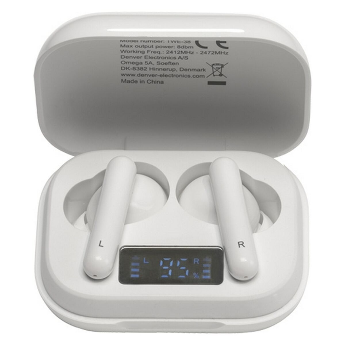 Bluetooth-Hodetelefoner Denver Electronics TWE-38 300 mAh Hvit