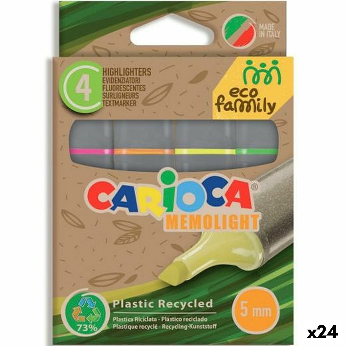 Sett med markører Carioca Eco Family Memolight 4 Deler (24 enheter)