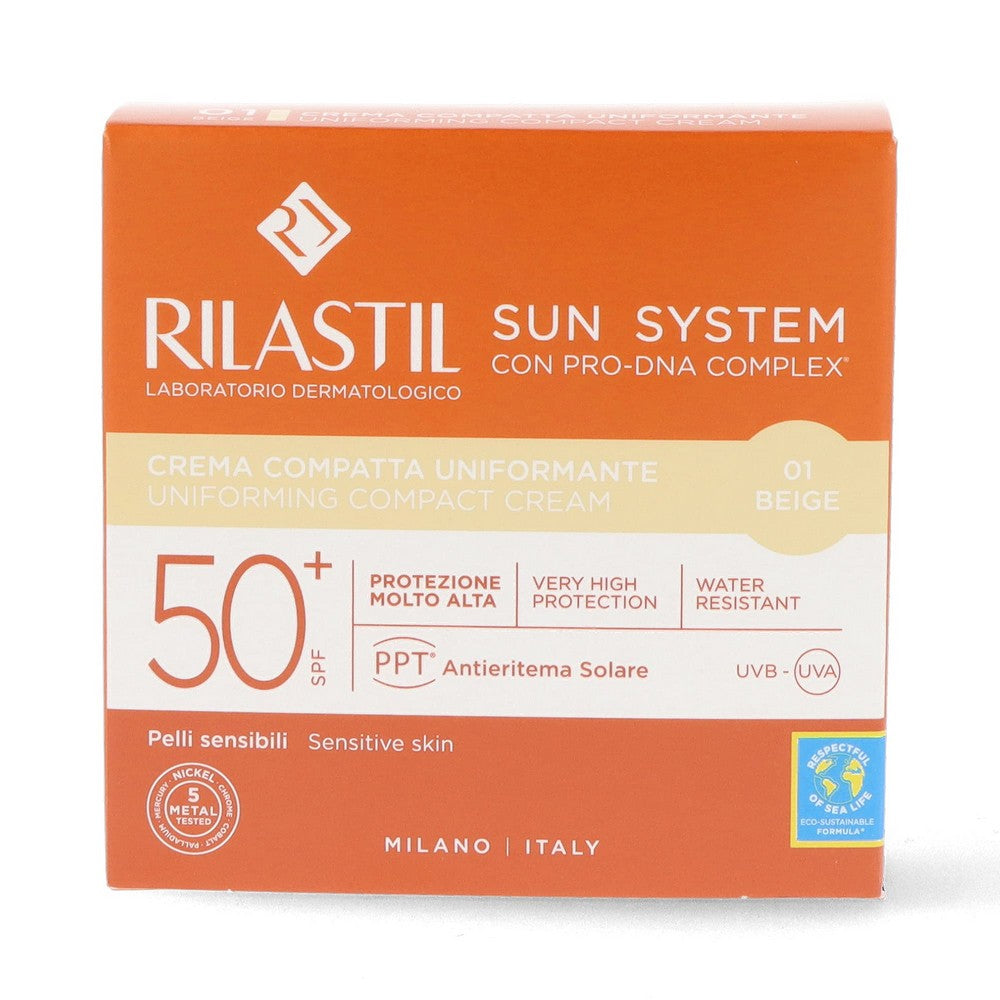 Kompakte bronsepulver Rilastil Sun System Beige Spf 50+ (10 g)
