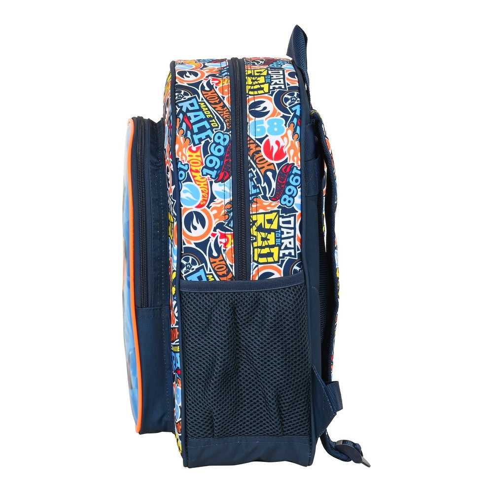 Skolebag Hot Wheels Challenge Flerfarget Marineblå (32 x 38 x 12 cm)