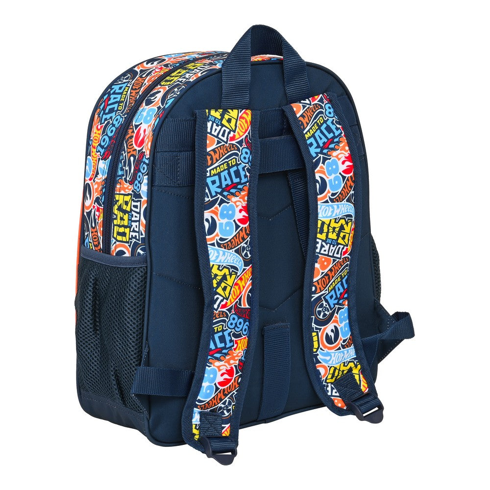 Skolebag Hot Wheels Challenge Flerfarget Marineblå (32 x 38 x 12 cm)