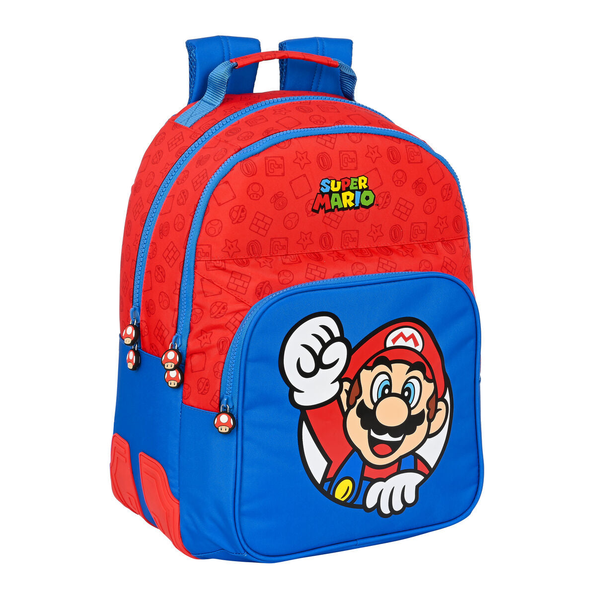 Skolebag Super Mario Rød Blå (32 x 42 x 15 cm)