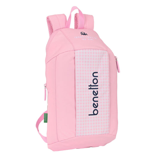 Barnebag Benetton Vichy Mini Rosa (22 x 39 x 10 cm)
