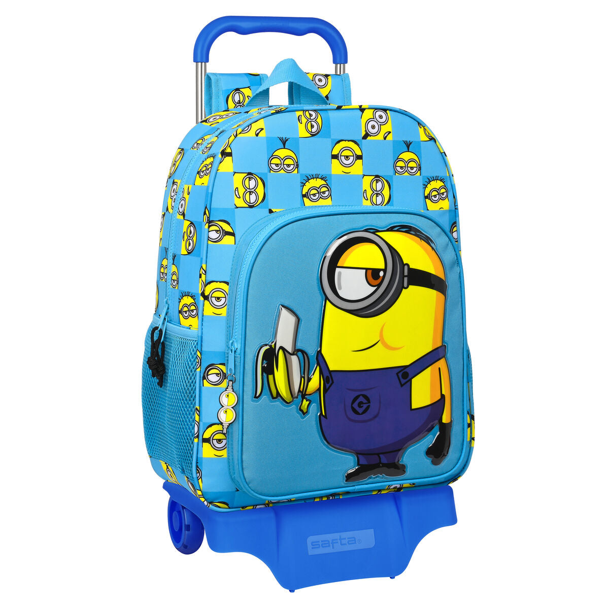 Skoleryggsekk med Hjul Minions Minionstatic Blå (33 x 42 x 14 cm)