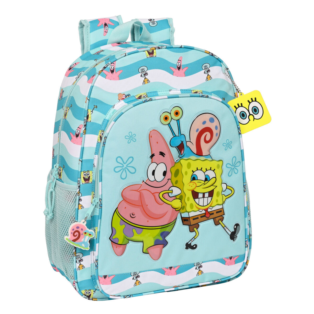 Skolebag Spongebob Stay positive Blå Hvit (33 x 42 x 14 cm)