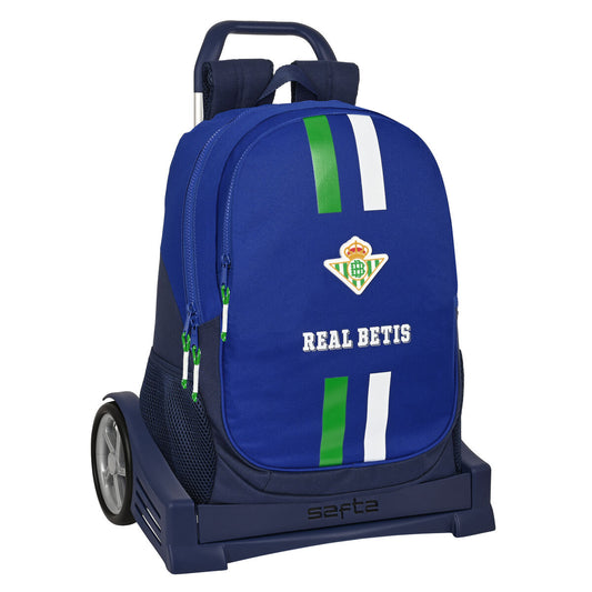 Skoleryggsekk med Hjul Real Betis Balompié Blå (32 x 44 x 16 cm)
