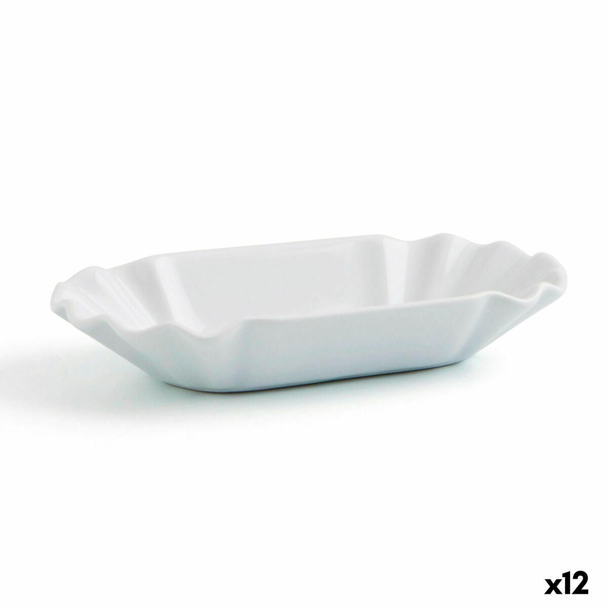 Snacksbrett Quid Gastro Fun Keramikk Hvit (20,5 x 11 x 3,5 cm) (Pack 12x)