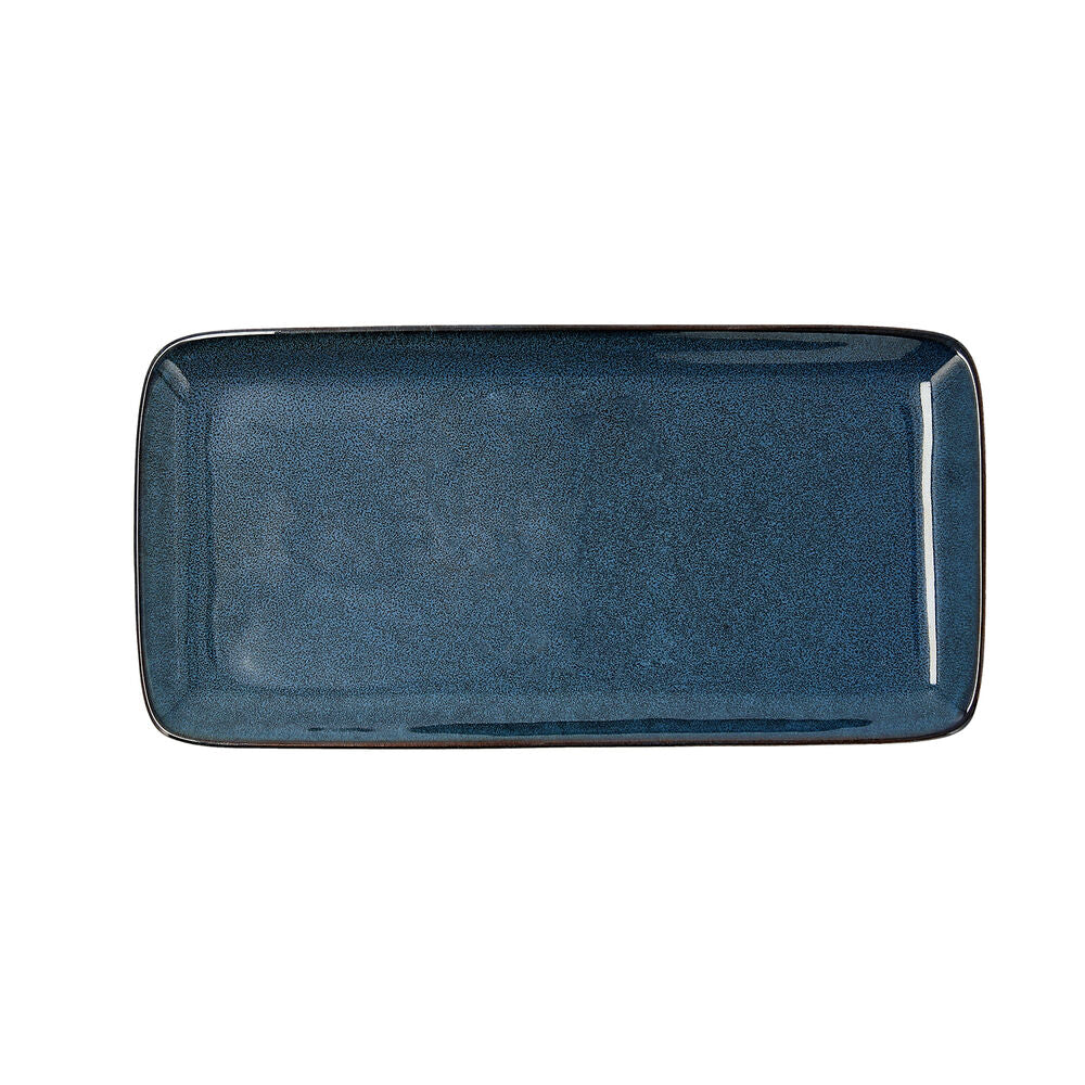 Serveringsfat Bidasoa Ikonic Keramikk Blå (28 x 14 cm) (Pack 4x)